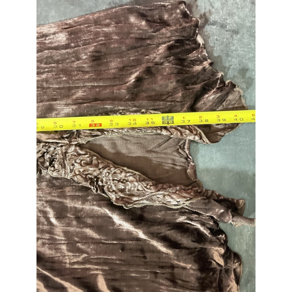 Vintage Whimsigoth Velour Ruffle Dress Size 12 NWT Brown Romantic Rampage 90's - Picture 7 of 7